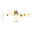 Load image into Gallery viewer, 5-Light Brass Linear Opal Glass Globe Vanity Wall Light