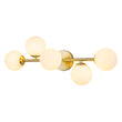 Load image into Gallery viewer, 5-Light Brass Linear Opal Glass Globe Vanity Wall Light