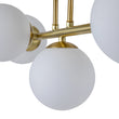 Load image into Gallery viewer, 5-Light Brass Linear Opal Glass Globe Vanity Wall Light