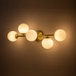 Load image into Gallery viewer, 5-Light Brass Linear Opal Glass Globe Vanity Wall Light