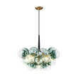 Load image into Gallery viewer, 6-Light Dimmable Cluster Glass Globe Green Bubble Chandelier
