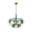 Load image into Gallery viewer, 6-Light Dimmable Cluster Glass Globe Green Bubble Chandelier