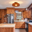 Load image into Gallery viewer, Amber Reeded Glass Drum Single Semi Flush Ceiling Light