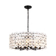 Load image into Gallery viewer, French Country Luxe Glass Flower Round Drum Cage Chandelier