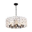 Load image into Gallery viewer, French Country Luxe Glass Flower Round Drum Cage Chandelier