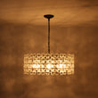 Load image into Gallery viewer, French Country Luxe Glass Flower Round Drum Cage Chandelier