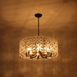 Load image into Gallery viewer, French Country Luxe Glass Flower Round Drum Cage Chandelier