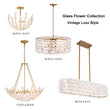 Load image into Gallery viewer, Glam Glass Flower Vine Gold Cage Semi Flush Ceiling Light
