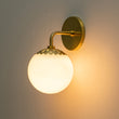 Load image into Gallery viewer, Brass 1-Light Flower Opal Glass Globe Wall Lamp