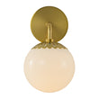 Load image into Gallery viewer, Brass 1-Light Flower Opal Glass Globe Wall Lamp