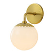 Load image into Gallery viewer, Brass 1-Light Flower Opal Glass Globe Wall Lamp