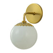 Load image into Gallery viewer, Brass 1-Light Flower Opal Glass Globe Wall Lamp