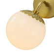 Load image into Gallery viewer, Brass 1-Light Flower Opal Glass Globe Wall Lamp