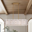 Load image into Gallery viewer, French Luxe Glass Flower Wide Cage Kitchen Island Pendant