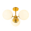 Load image into Gallery viewer, Flower Opal Glass Globe 3-Light Sputnik Ceiling Light