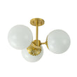 Load image into Gallery viewer, Flower Opal Glass Globe 3-Light Sputnik Ceiling Light