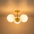 Load image into Gallery viewer, Flower Opal Glass Globe 3-Light Sputnik Ceiling Light