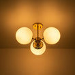 Load image into Gallery viewer, Flower Opal Glass Globe 3-Light Sputnik Ceiling Light
