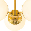 Load image into Gallery viewer, Flower Opal Glass Globe 3-Light Sputnik Ceiling Light