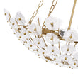 Load image into Gallery viewer, Glam Vintage Glass Flower Vine Gold Wide Basin Chandelier