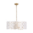 Load image into Gallery viewer, French Country Luxe Glass Flower Round Drum Cage Chandelier