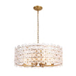 Load image into Gallery viewer, French Country Luxe Glass Flower Round Drum Cage Chandelier