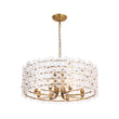 Load image into Gallery viewer, French Country Luxe Glass Flower Round Drum Cage Chandelier
