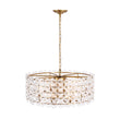Load image into Gallery viewer, French Country Luxe Glass Flower Round Drum Cage Chandelier