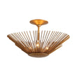 Load image into Gallery viewer, Luxury Gold Foiled Traditional Round Sunburst Semi Flush Mount