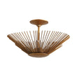 Load image into Gallery viewer, Luxury Gold Foiled Traditional Round Sunburst Semi Flush Mount