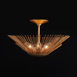 Load image into Gallery viewer, Luxury Gold Foiled Traditional Round Sunburst Semi Flush Mount