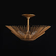 Load image into Gallery viewer, Luxury Gold Foiled Traditional Round Sunburst Semi Flush Mount