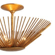 Load image into Gallery viewer, Luxury Gold Foiled Traditional Round Sunburst Semi Flush Mount