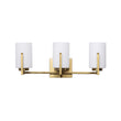 Load image into Gallery viewer, Modern Gold Opal Glass Shade 3-Light Vanity Lamp