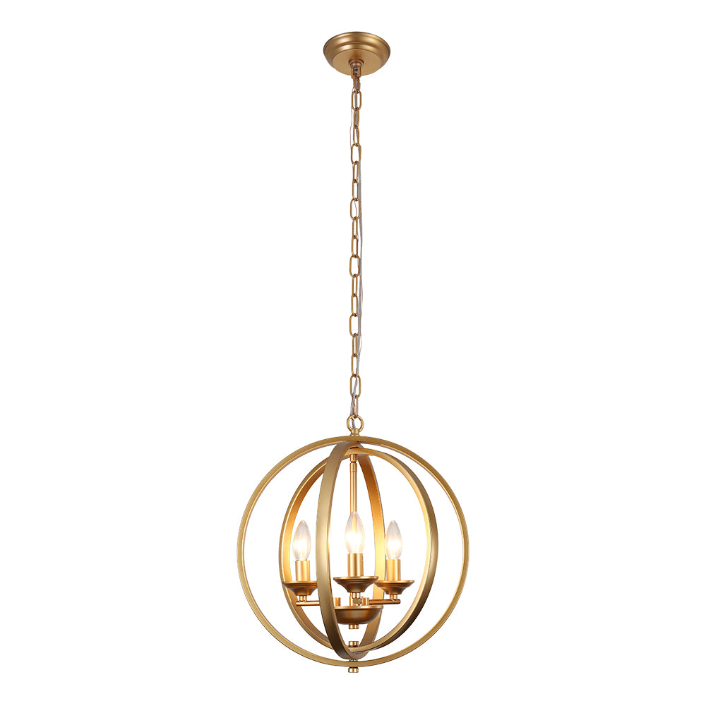 Modern Farmhouse Candle Style Metal Orb Chandelier Farmhouze Light