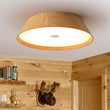 Load image into Gallery viewer, Dimmable LED Rustic Wood Grain Round Ceiling Light