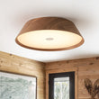 Load image into Gallery viewer, Dimmable LED Rustic Wood Grain Round Ceiling Light
