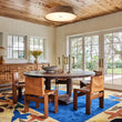 Load image into Gallery viewer, Dimmable LED Rustic Wood Grain Round Ceiling Light