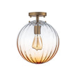 Load image into Gallery viewer, Farmhouze Light - 1 - Light Colored Tinted Ribbed Glass Globe Ceiling Light - Ceiling Light - Blue -