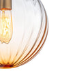 Load image into Gallery viewer, Farmhouze Light - 1 - Light Colored Tinted Ribbed Glass Globe Ceiling Light - Ceiling Light - Blue -