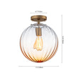 Load image into Gallery viewer, Farmhouze Light - 1 - Light Colored Tinted Ribbed Glass Globe Ceiling Light - Ceiling Light - Blue -