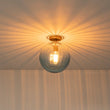 Load image into Gallery viewer, Farmhouze Light - 1 - Light Colored Tinted Ribbed Glass Globe Ceiling Light - Ceiling Light - Blue -