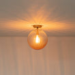 Load image into Gallery viewer, Farmhouze Light - 1 - Light Colored Tinted Ribbed Glass Globe Ceiling Light - Ceiling Light - Blue -