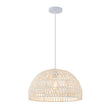 Load image into Gallery viewer, Farmhouze Light - 1 - Light Rustic Boho Woven Rope Dome Pendant Light - Pendant - Medium - White