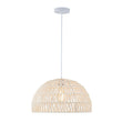 Load image into Gallery viewer, Farmhouze Light - 1 - Light Rustic Boho Woven Rope Dome Pendant Light - Pendant - Medium - White