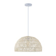 Load image into Gallery viewer, Farmhouze Light - 1 - Light Rustic Boho Woven Rope Dome Pendant Light - Pendant - Medium - White