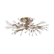 Load image into Gallery viewer, Farmhouze Light - 10 - Light Brass Crystal Sputnik Semi Flush Mount Ceiling Light - Ceiling Light - Brass -