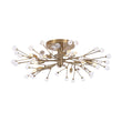 Load image into Gallery viewer, Farmhouze Light - 10 - Light Brass Crystal Sputnik Semi Flush Mount Ceiling Light - Ceiling Light - Brass -