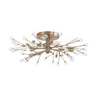 Load image into Gallery viewer, Farmhouze Light - 10 - Light Brass Crystal Sputnik Semi Flush Mount Ceiling Light - Ceiling Light - Brass -
