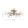 Load image into Gallery viewer, Farmhouze Light - 10 - Light Brass Crystal Sputnik Semi Flush Mount Ceiling Light - Ceiling Light - Brass -